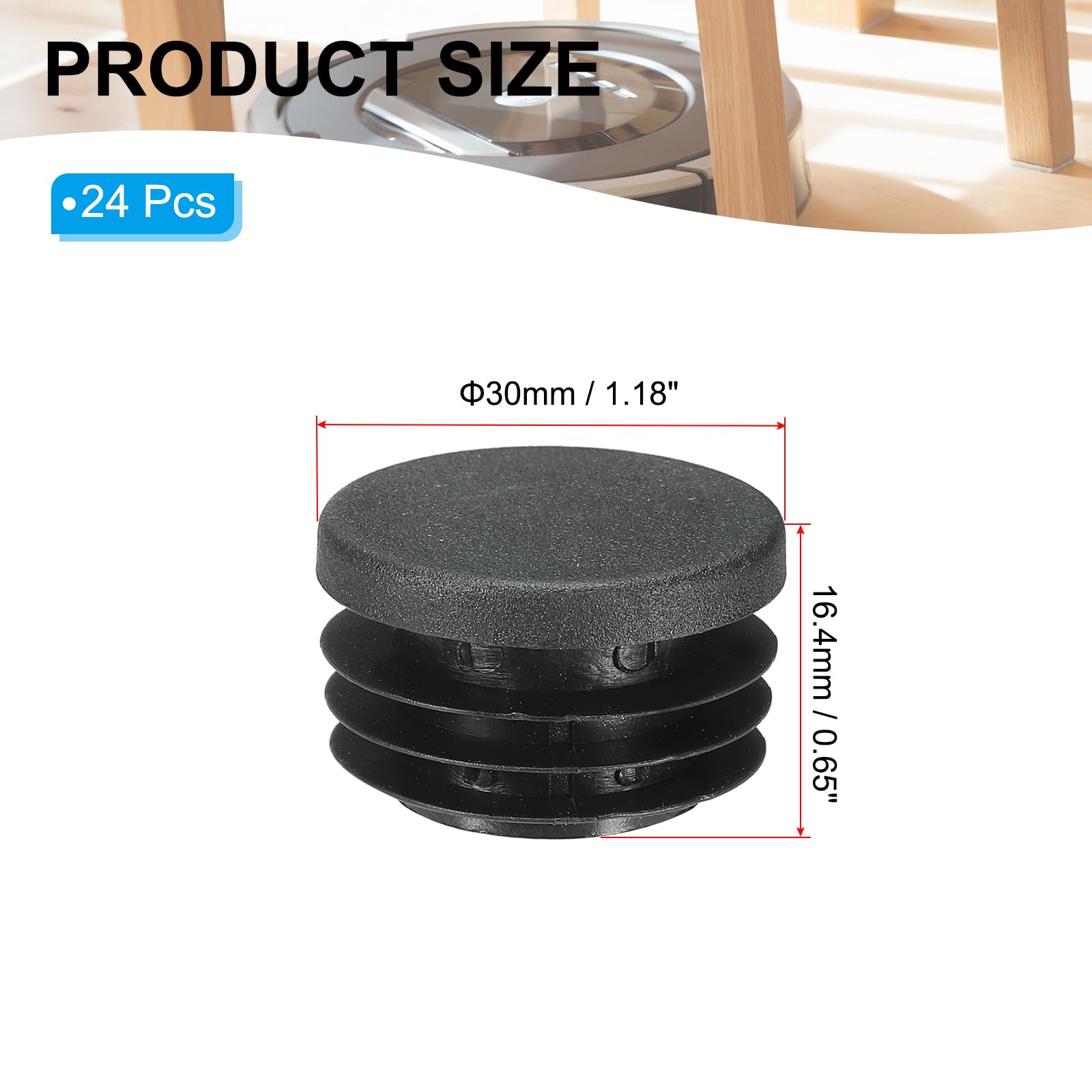 PATIKIL Round Plastic Hole Plugs 1-3/16inch - Image 2