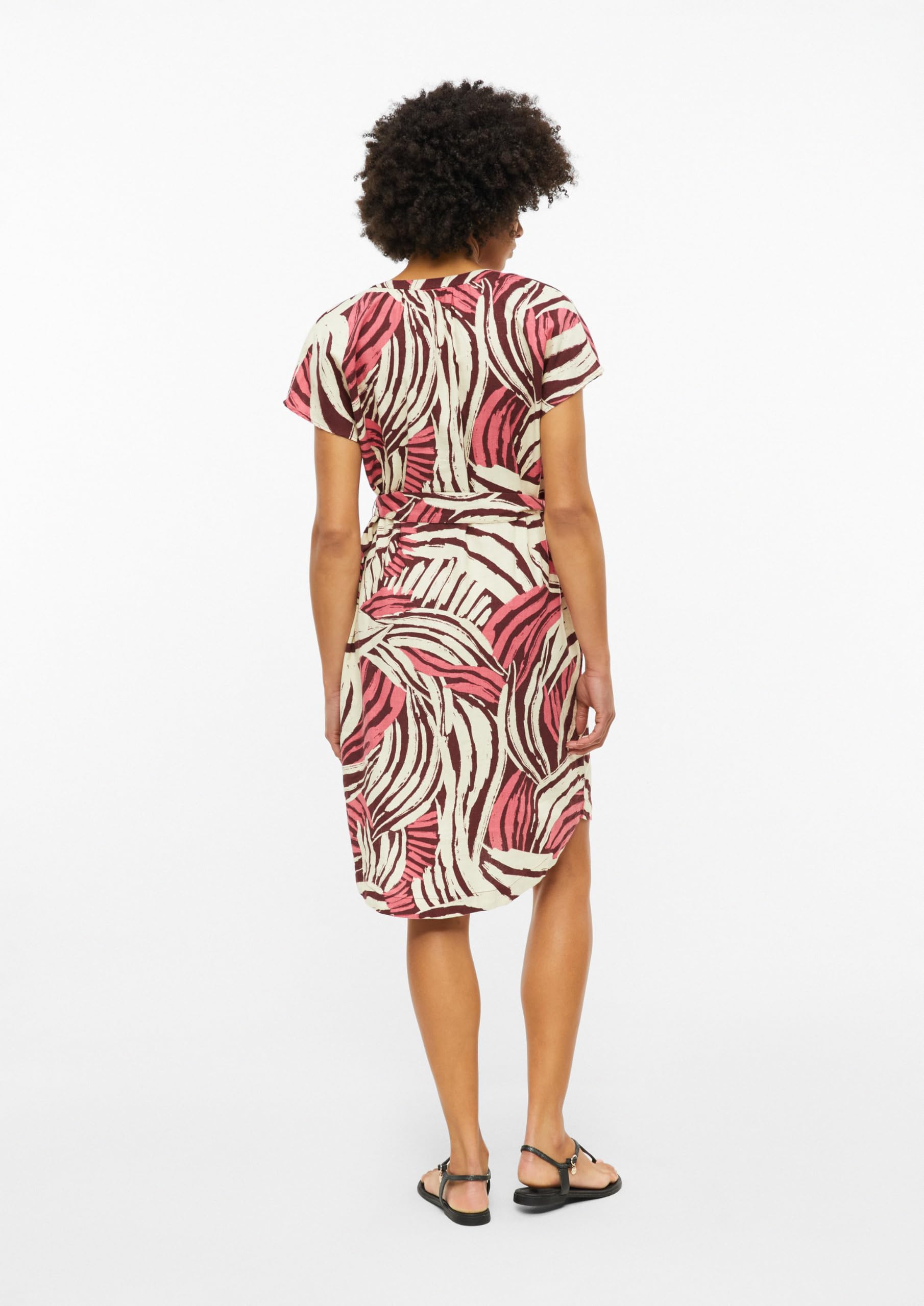 s.Oliver Damen 2179143 Kleid mit Bindegürtel aus Leinenmix (1er Pack)