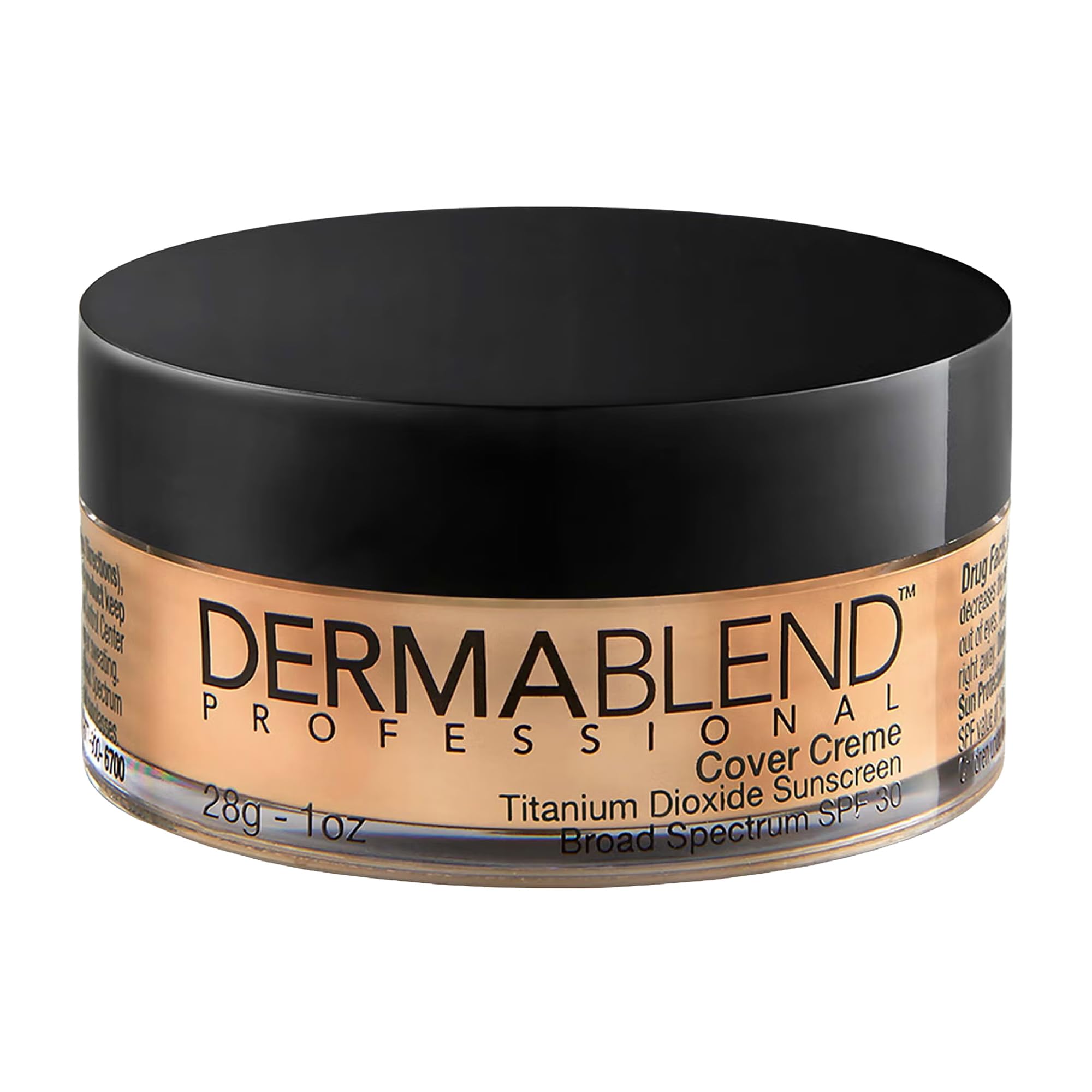Dermablend Cover Crème Full Coverage Foundation Makeup, Hydrating Cream Concealer for Dark Circles and Blemishes, Maximum Coverage with Mineral Sunscreen SPF 30, 1 OZ