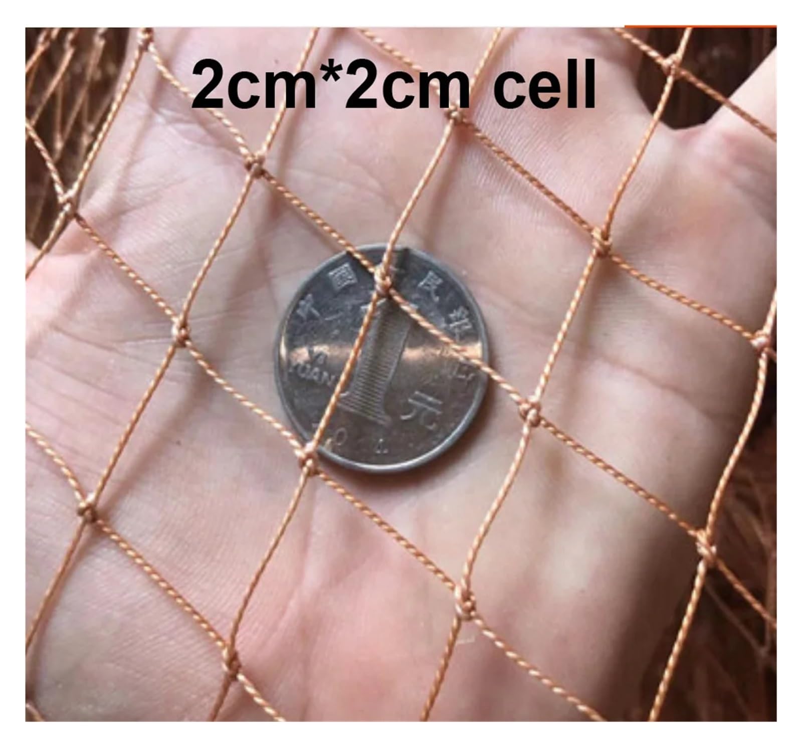 Nylonowa siatka przeciw ptakom Wytrzymała na opony do upraw Ochronna ogrodzeniowa Sprzęt wędkarski dla kotów | Brown 1.5cmx1.5cm Cell,2mx5m