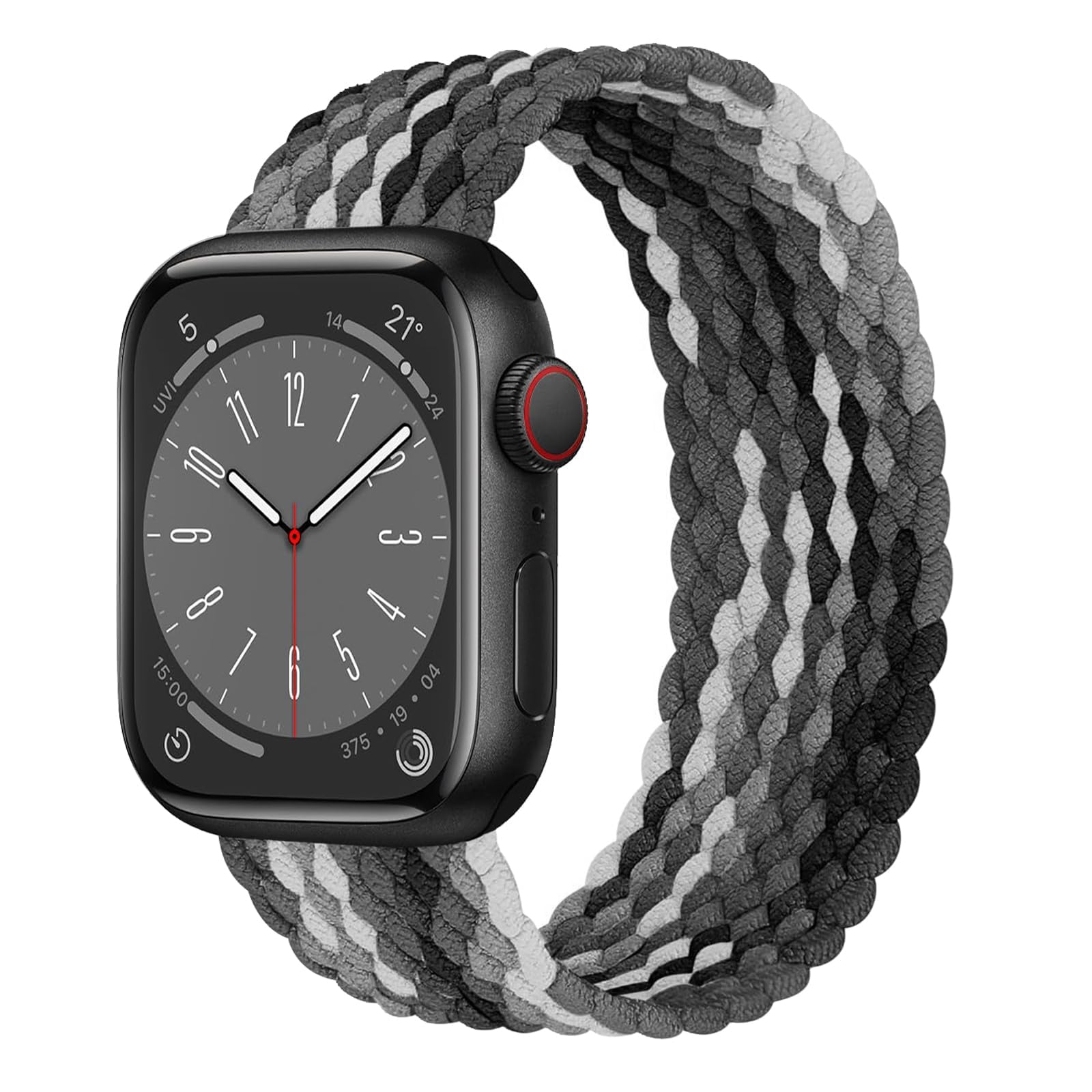 Braided Solo Loop for Apple Watch Band 40mm 42mm 41mm 38mm 44mm 46mm 45mm Ultra/3 2 49mm Men/Women,Stretchy Nylon Sport wristband Strap for iWatch Bands Series 11/10/9/8/7/6 5/4/3/SE 40 44 42 45 46 mm — view 49