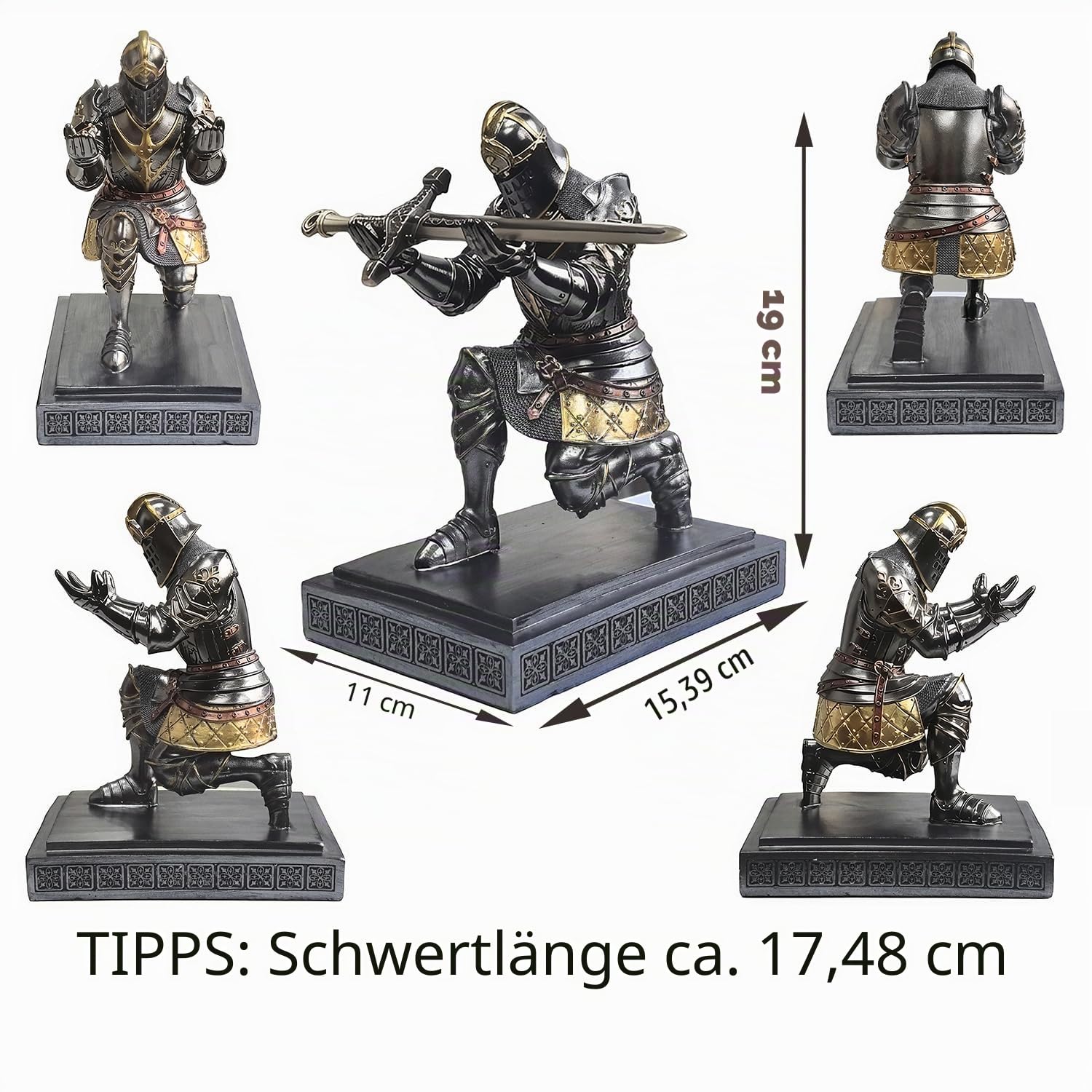 Königlicher Wache Ritter Stifthalter Stiftständer Schreibtisch-Organizer und Zubehör Harz-Bleistifthalter als Geschenk mit einem schönen Brieföffner für Büro- und Heim-Schreibtisch-Organizer