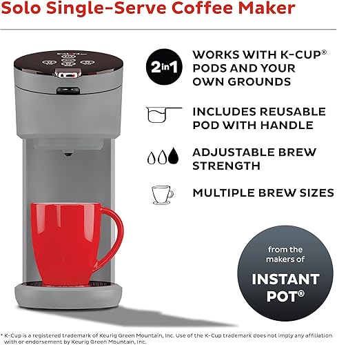 Miniatura 2 de Cafetera instantánea individual de una sola porción, de los fabricantes de Instant Pot, cafetera compatible con cápsulas K-Cup, incluye cápsulas de