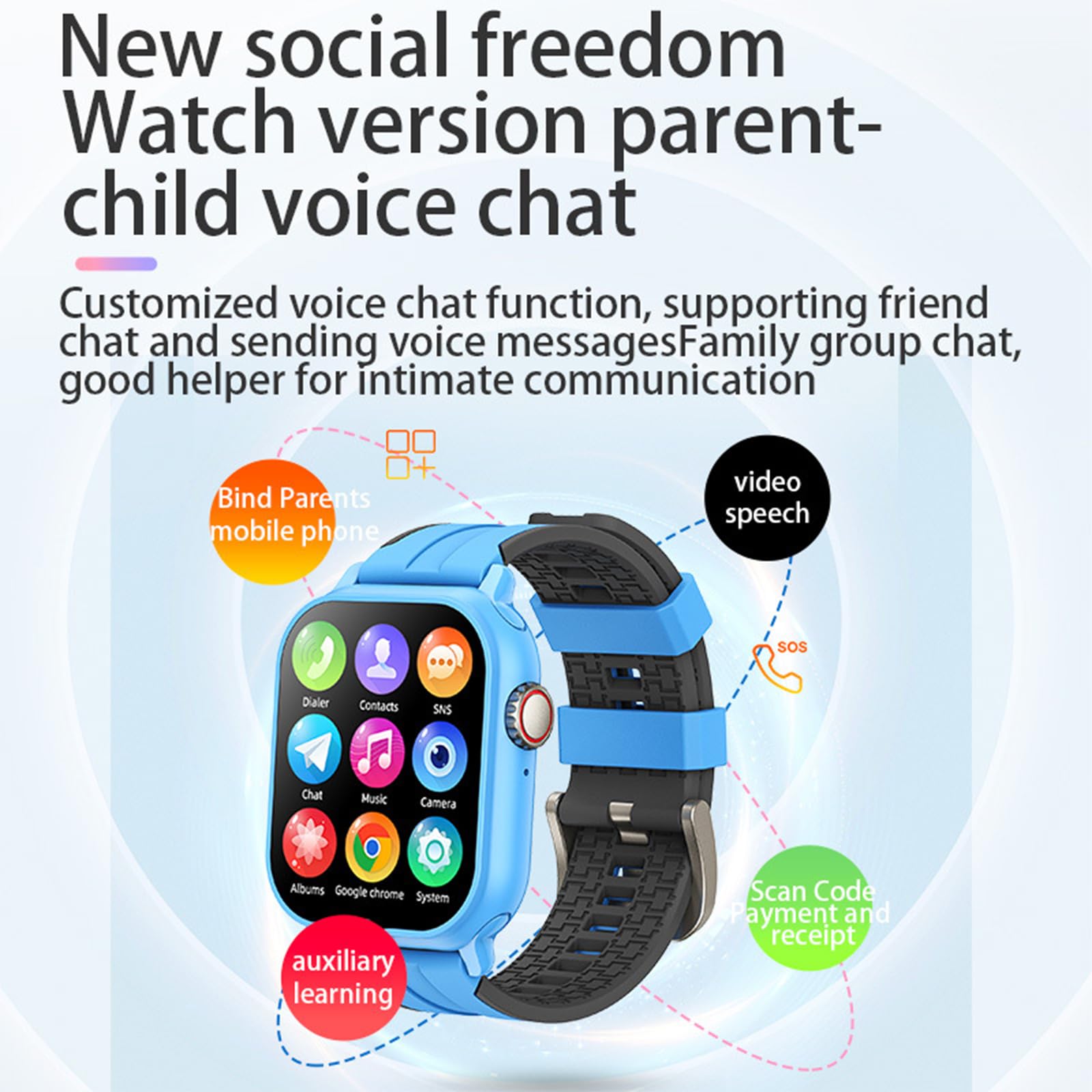 4G Smartwatch GPS Dla Dzieci Wi-Fi Wodoodporny Telefon Wideo Śledzenie Czasie Rzeczywistym Inteligentny Zegarek Kamera SOS Alarm Awaryjny Krokomierz Ekranem Dotykowym Anti-Lost Zegarek GPS,Black