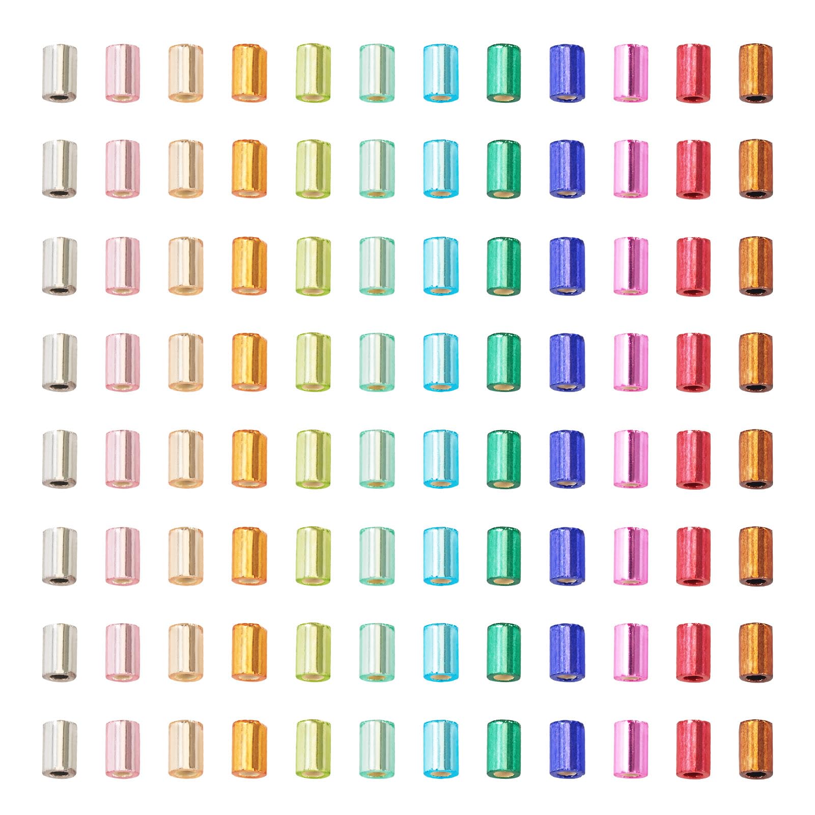 Cheriswelry 120g Baking Paint Glass Bugle Beads Colorful Tube Glass Loose Spacer Beads for Bracelet Necklace Earring Jewellery Making DIY