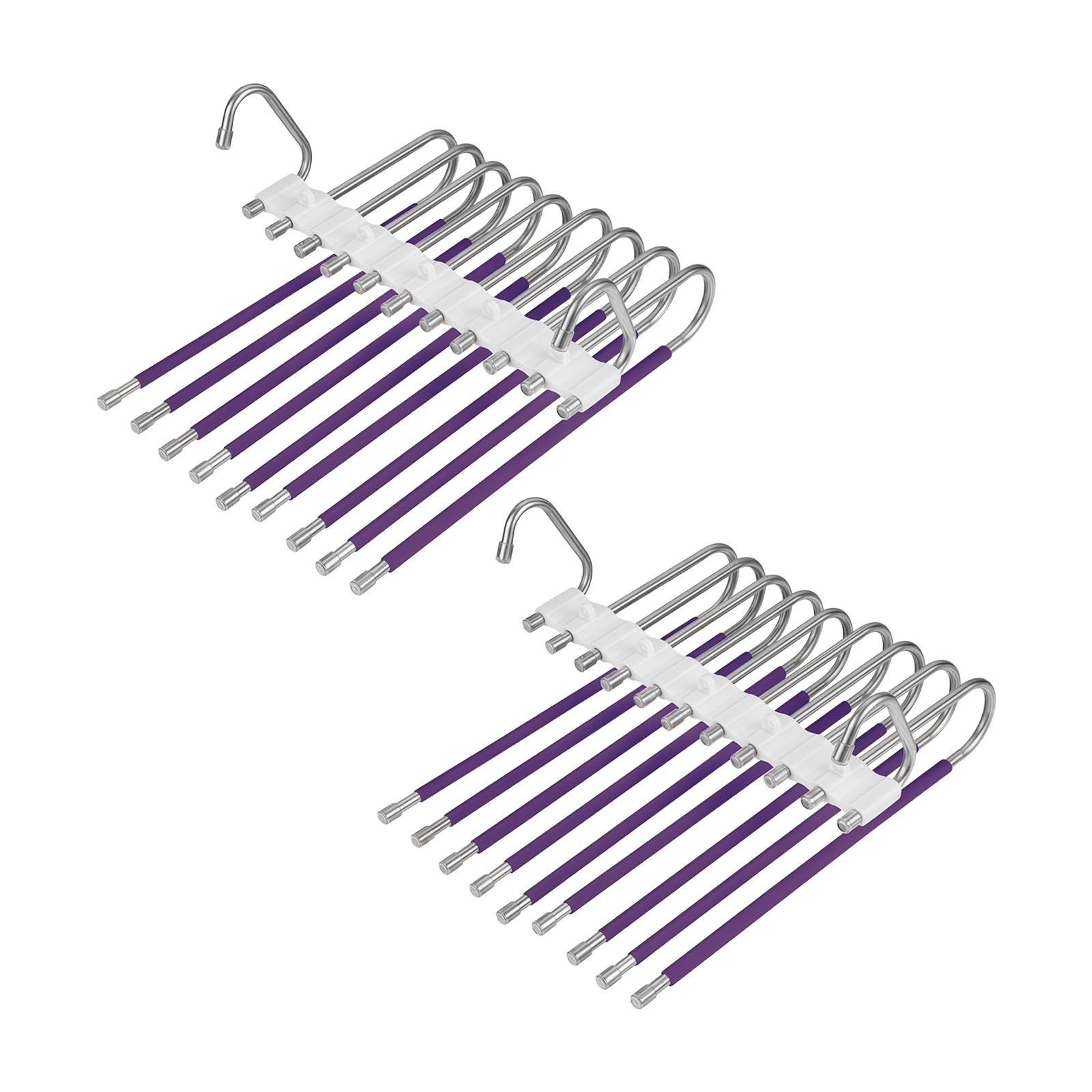 Shntig D Space Saving Pants Hanger Set, 2 Pack 9 Ro Folding Trouser An Skirt Organizers For Closet Ro Order An Easy Sorting Closet Organizer Space Saving Wardrobe Storage Layere