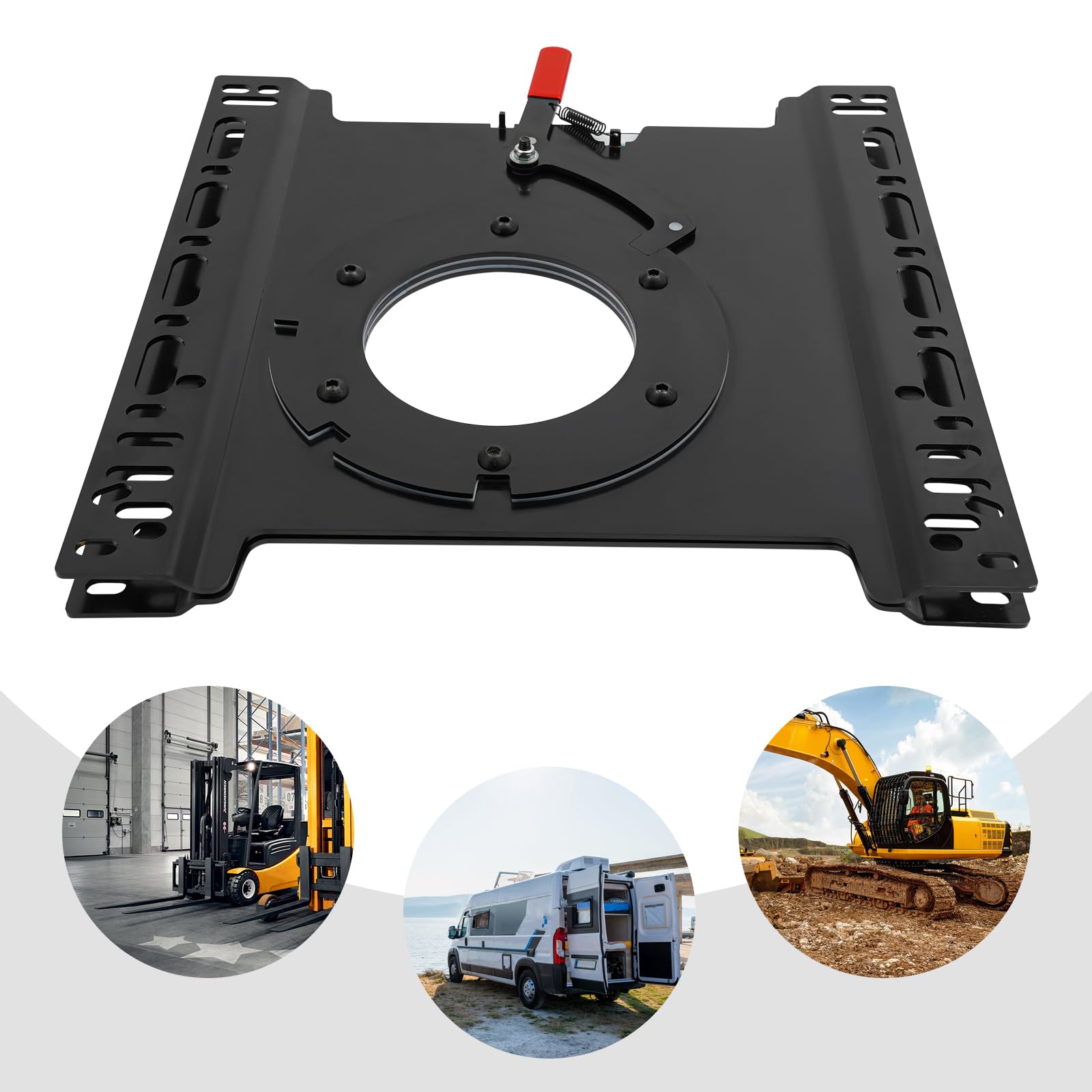 Adattatore per sedile girevole a 360°, consolle girevole in acciaio a carico pesante, base di rotazione del sedile, piastra girevole per sedile a 360 gradi compatibile con Ford Transit, VW T5/T6, per