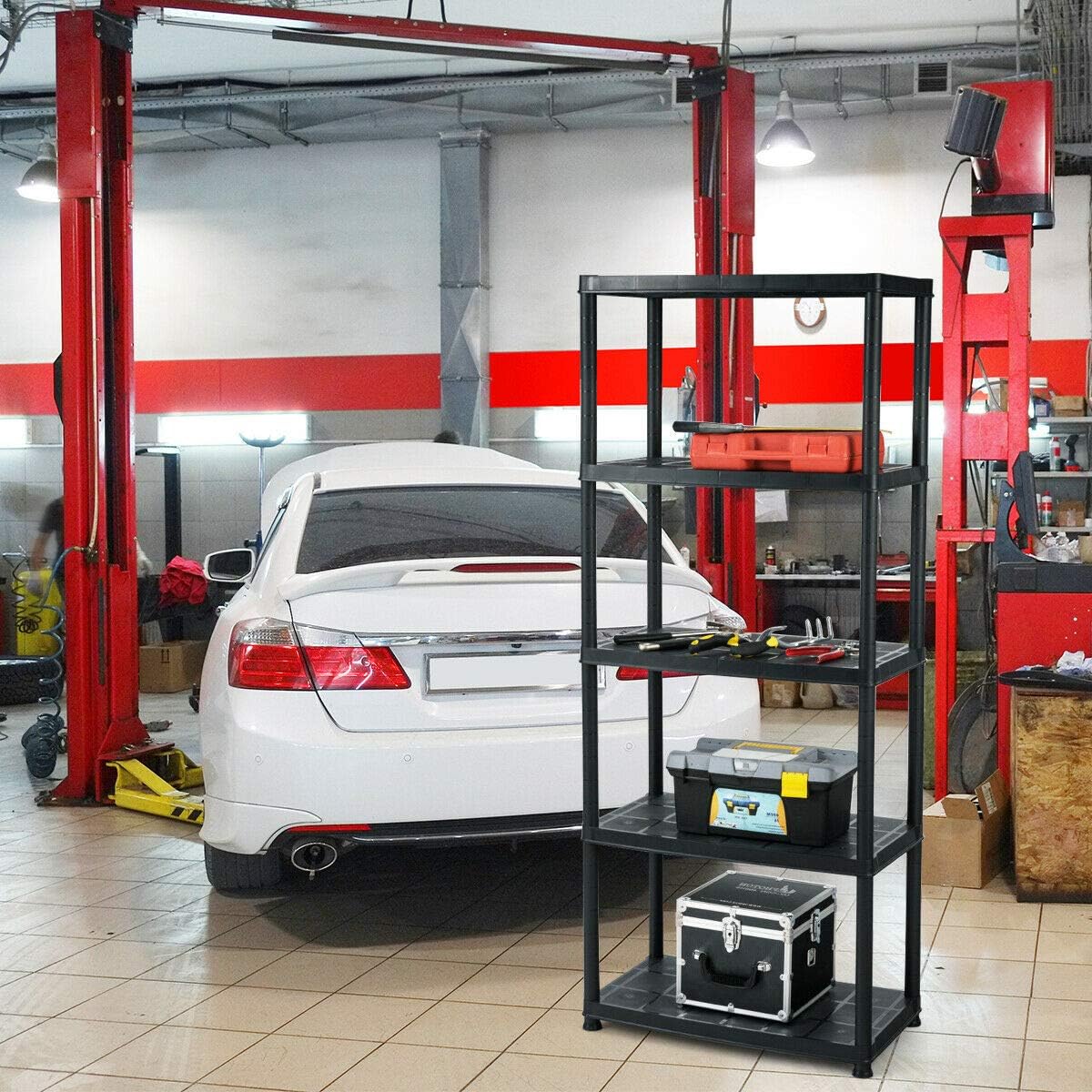 Giantex 5-Tier Ventilated Shelving Storage Rack,Free Standing Multi-Use Shelf Unit, No Tools Required, 33.5“L X 16”W X 73“H