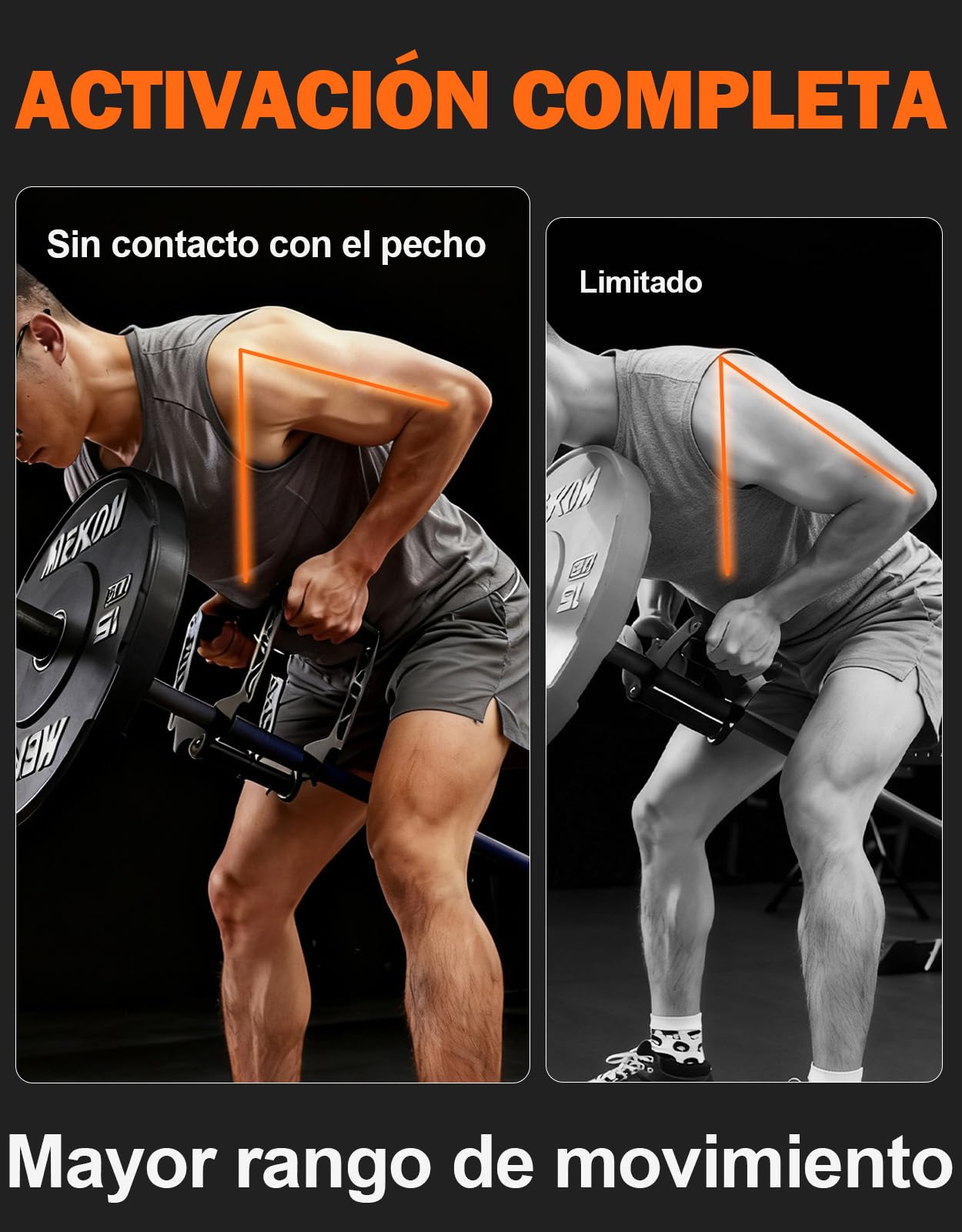 Fitarc Accesorio de minas terrestres de ancho ajustable para barra, mango de fila de barra en T, clips en U, mango de minas terrestres para gimnasio, ejercicio de barra en V para espalda, brazo