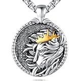 925 Sterling Silver Unique Animal Pendant Necklaces-Punk Gothic Hip Hop Yin Yang Necklace for Men Women with Chain and Gifts Box