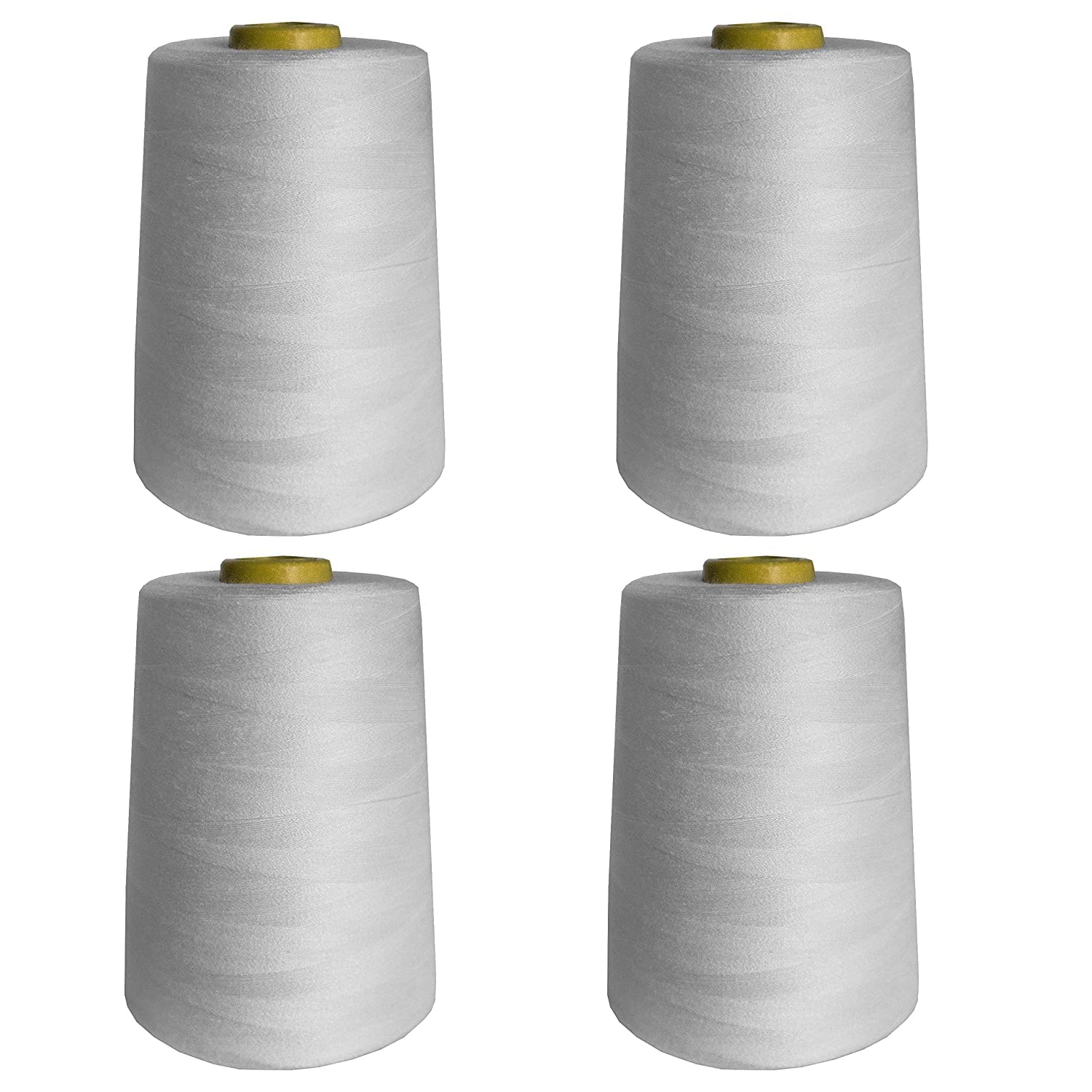 Sponsored Ad - BOBBINY Polyester Sewing Thread Pack of 8 Off White (4000 Meter Per Spool) for Stitching, Tassel Making, Embroidery, Crafts - Shiny Soft Thread Cones and Rolls for Various Projects