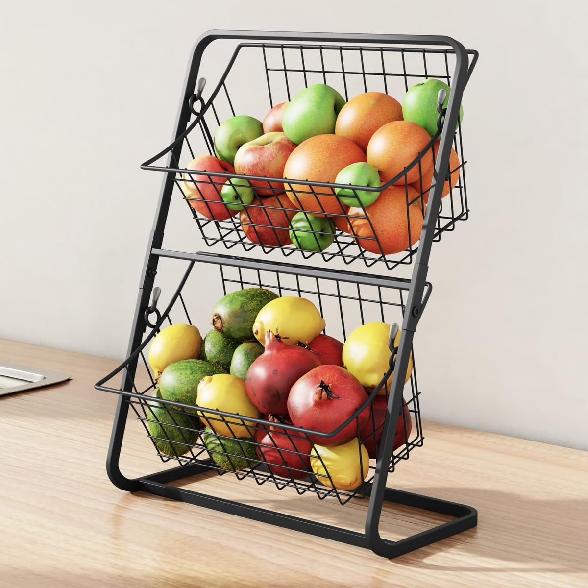 Amazon｜Suzapiw2層フルーツ、フルーツバスケット、キッチン、スパイス
