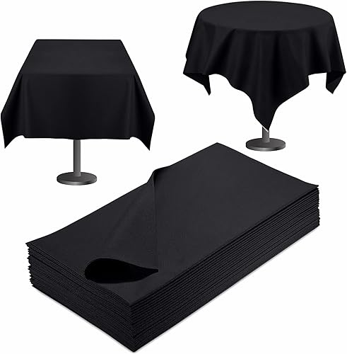 Servietto Mantel desechable para mesa cuadrada o redonda, paquete de 25 manteles de papel blanco similar al lino de 40 x 40 pulgadas para mesa de