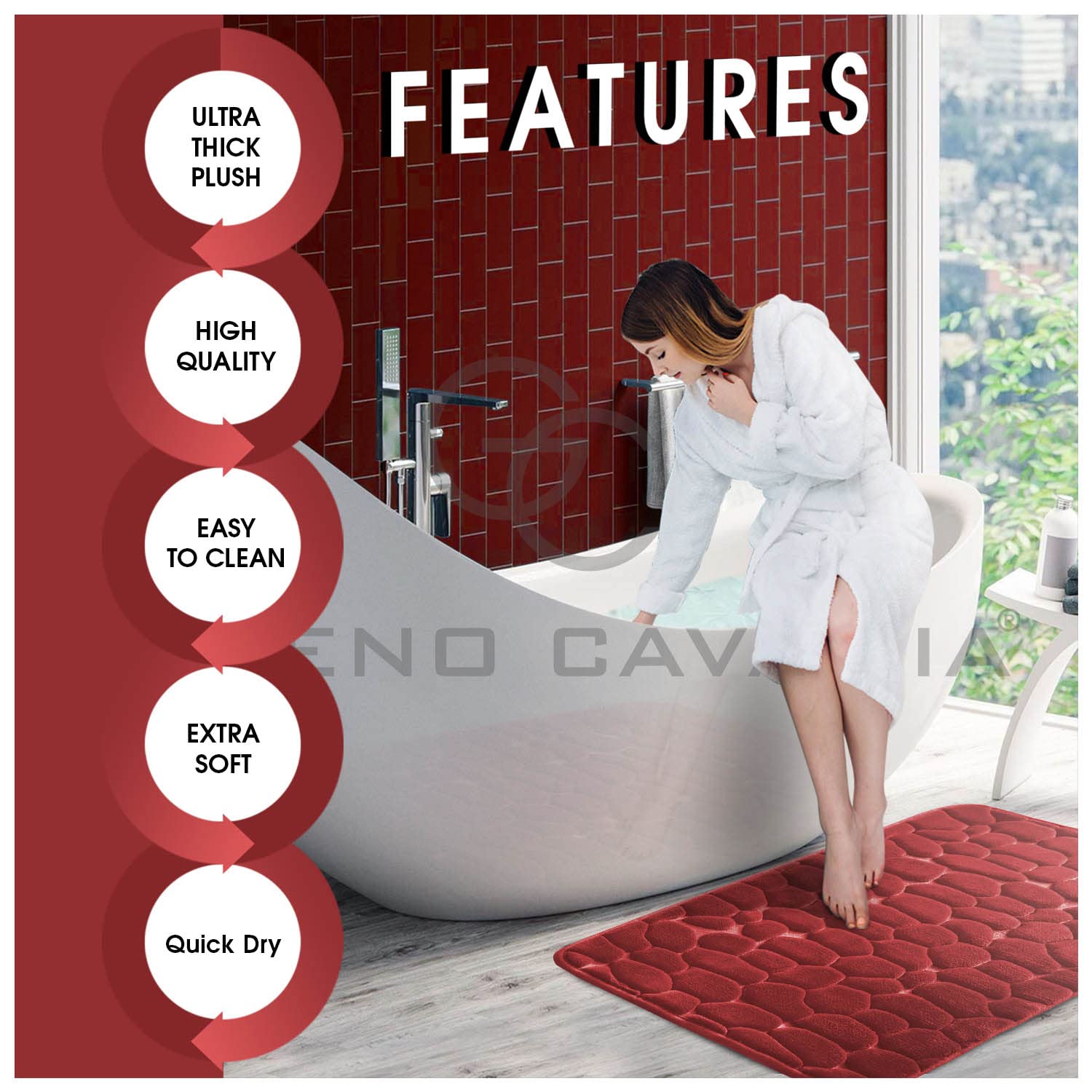 GC GAVENO CAVAILIA Premium 2 Piece Pebble Bath Mat Non Slip Pedestal Set, Extra Absorbent 100% Memory Foam Bathroom Toilet Rug, Regular (50x80, 50x40 cm), Aqua