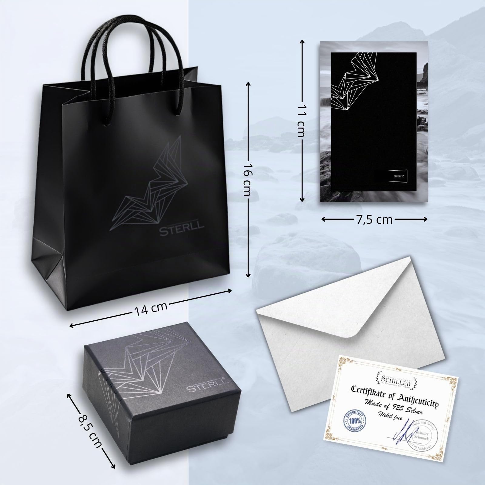 Cadena para hombre de plata 925 maciza con colgante de cruz de plata 'Infinity AWAITS US' – Ideal como regalo para marido o amigo – Incluye caja ecológica