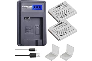 2-Pack 1200mAh 3.7v NB-4L Battery and LCD USB Charger for Canon PowerShot ELPH SD1100