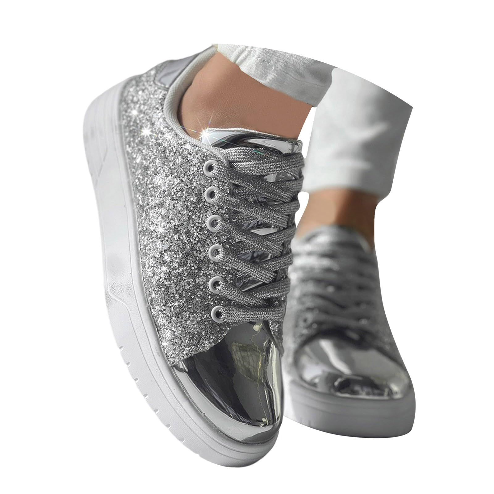 Baskets à paillettes scintillantes chaussures de spectacle ultra légères pour scène - 8