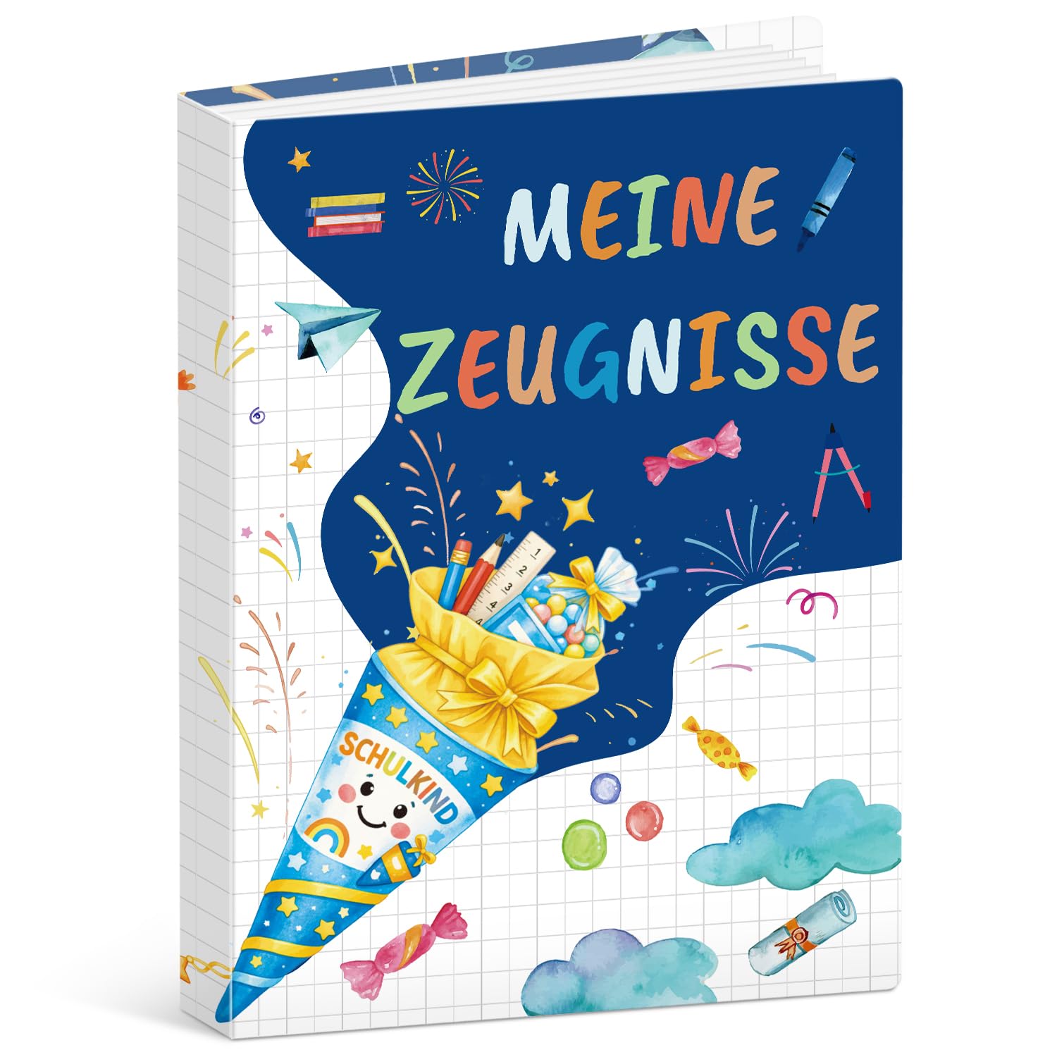 Zeugnismappe A4 mit 30 Hüllen - Dokumentenmappe A4 Sichtbuch Urkundenmappe Mappe mit Klarsichthüllen
