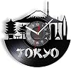 Wall Clock 12 Inch Tokyo Skyline Decorative Wall Clock For Enterprise Office Japanese Cityscape Vinyl Album Re-Purposed Record Clock Japan Souvenir