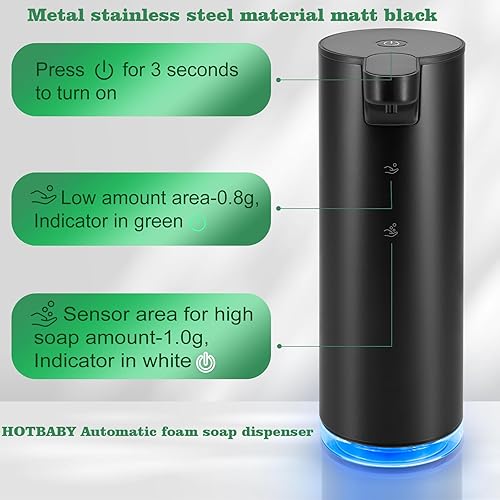 Miniatura 2 de Dispensador automático de jabón de manos sin contacto dispensador de jabón espumoso de acero inoxidable - Dispensador de jabón eléctrico de tacto