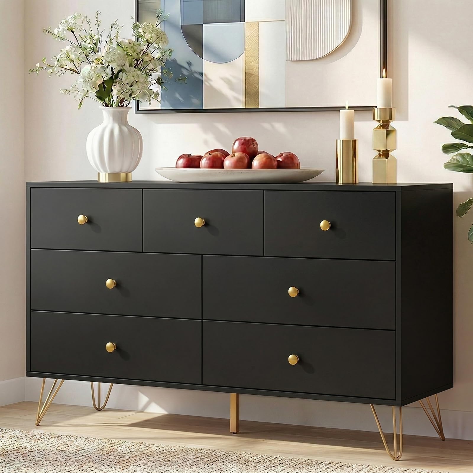 slim fit dress slacks Bianca Chip Carved 3 Drawer Dresser, Antique Bronze & Black