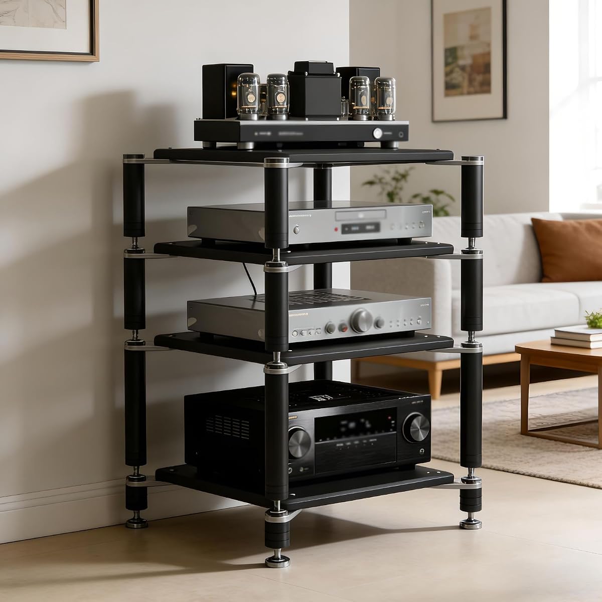 Heavy Duty AV Media Stand with Steel Bracket