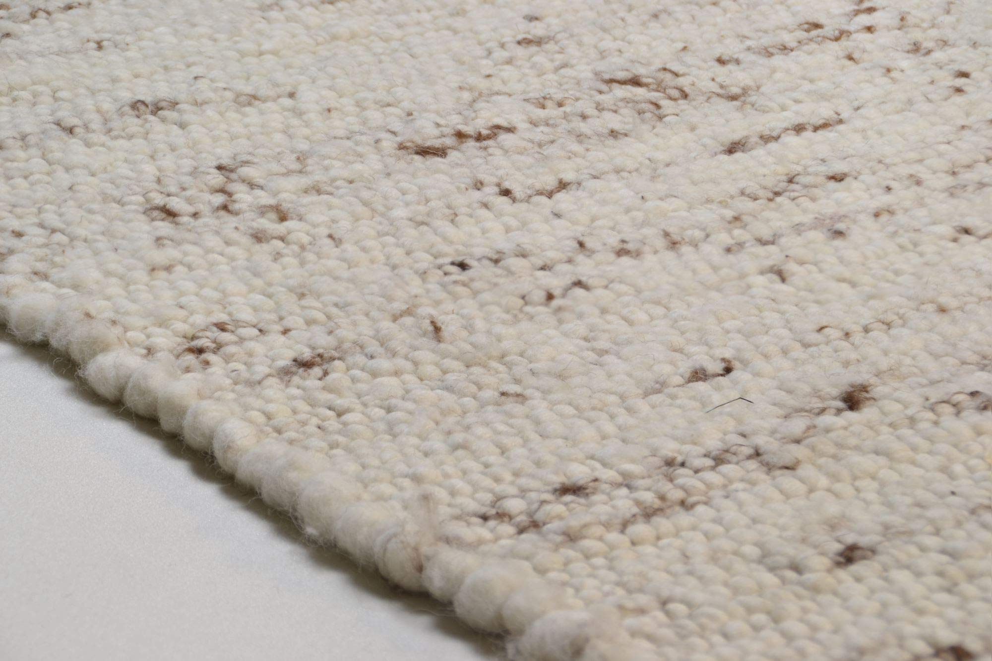 Zeitloser Naturteppich aus 100% nachhaltiger Schurwolle; handgewebt und beidseitig verwendbar | 90 x 160 cm; Farbe: Natur Multi | THEKO die markenteppiche - BERBERINA SUPER, 90x160 cm