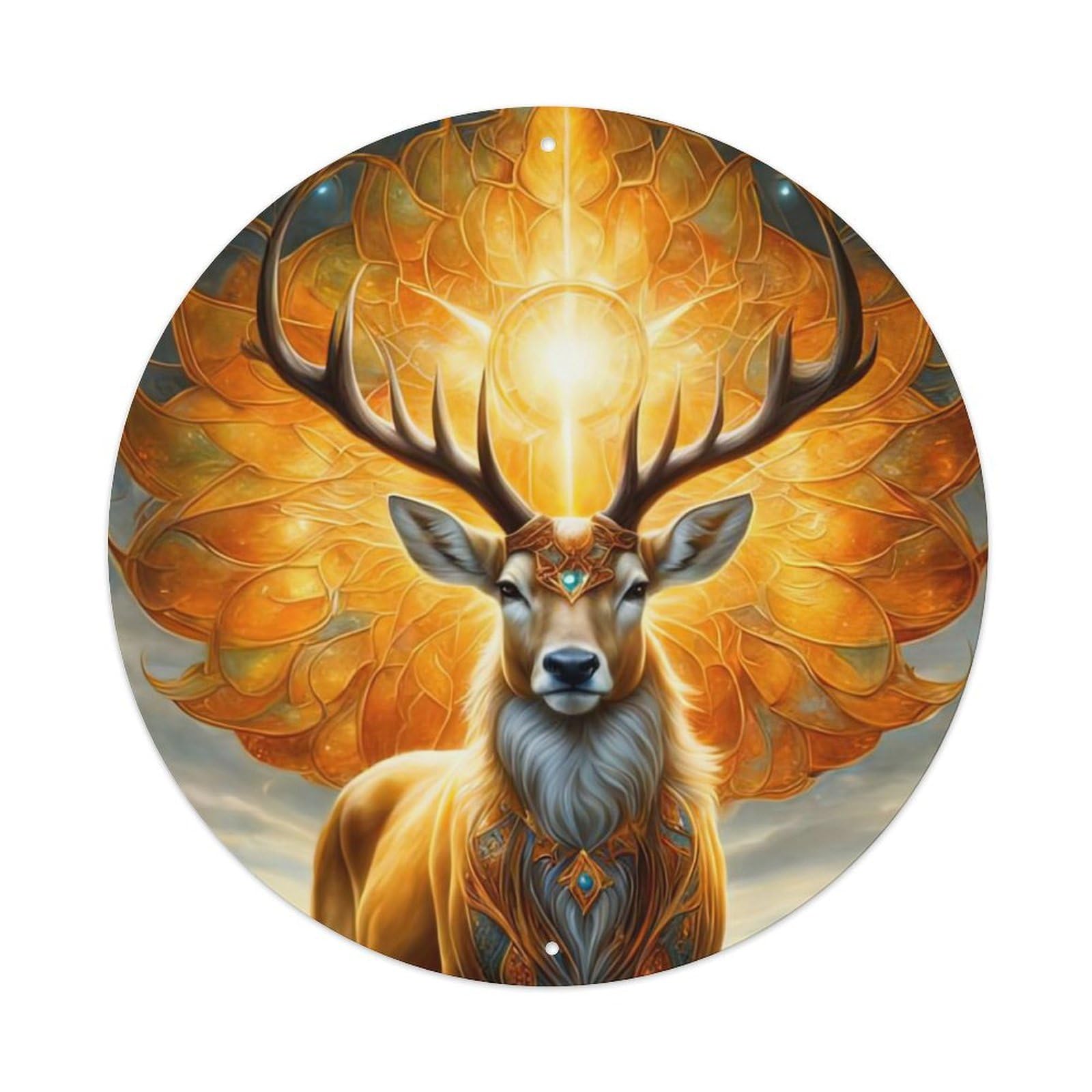 Animal Magic Deer Vintage Metal Tin Sign Plaque Wall Decor for Cafe, Club Bar, Office, Garden Metal Poster 8x8Inch