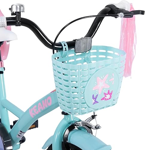 Miniatura 6 de KEANO Zinnia 14 16 20 Inch Kids Bike for Girls Ages 3-10 Years, Girls' Bikes with Training Wheels, Streamers, Basket and Doll Seat, Children