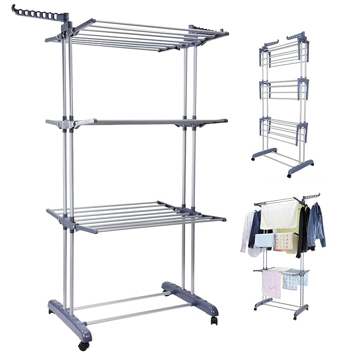 Buy Voilamart 3 Tier Clothes Airer,Clothes Horse,Foldable Laundry