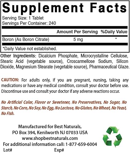 Boro 5 mg y glicinato de magnesio 425 mg