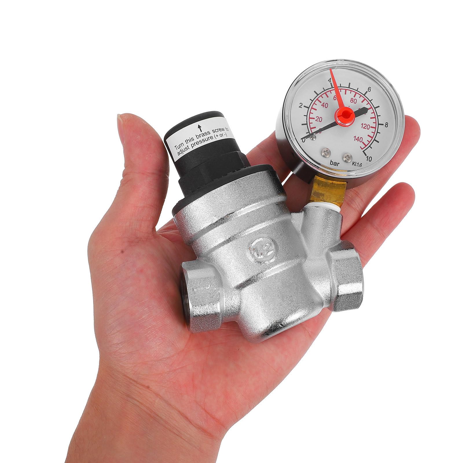 Verchromtem Messing Wasserdruckregler mit Manometer Pn16