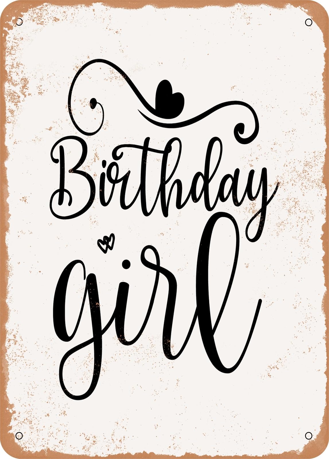 Miaomansenstore Girls Metal Sign - Birthday - 5 - Vintage Look Home Decor