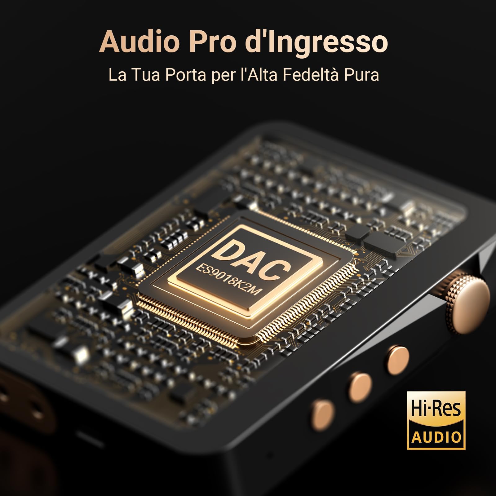 MECHEN 128 GB Lettore MP3 Bluetooth Hi Res, Audio Digitale Ad Alta Risoluzione Senza Perdita, Lettore DSD DAC FLAC, 192 Khz/24 bit, Touchscreen, USB C, OTG, con Custodia in Pelle (M33)