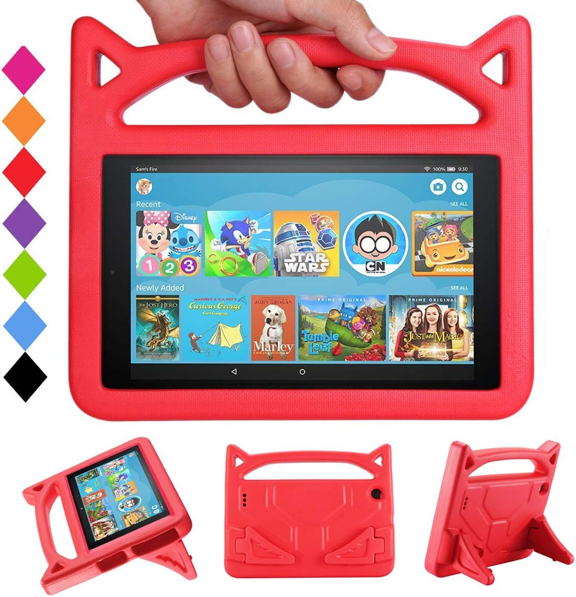All-New ＨＤ 8 & ＨＤ 8 Plus Tablet Case (10th Generation, 2020 Release),Rotating Kickstand Lightweight Shockproof Handle Kids Case for ＨＤ 8 Tablet & ＨＤ 8 Kids Pro Tablet,Green