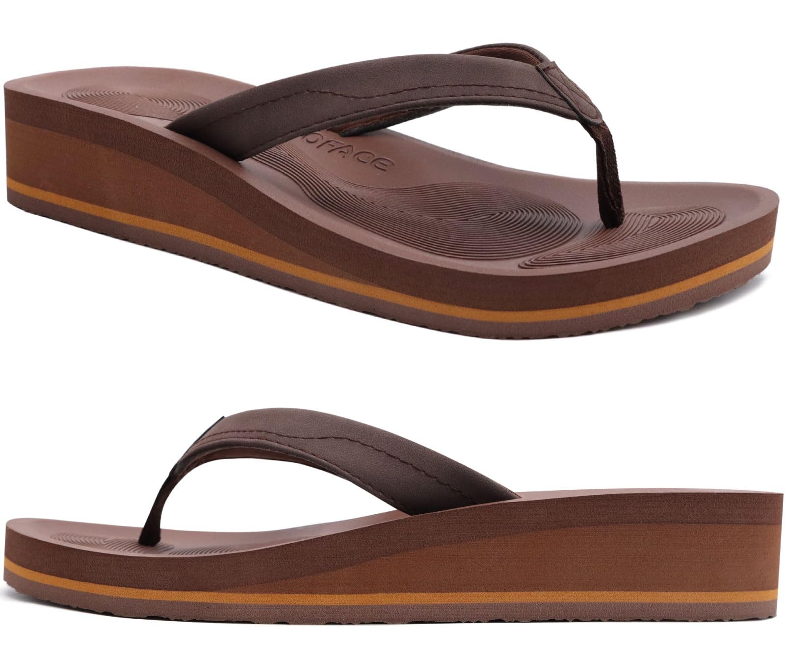 COFACE Femmes Tongs Mode Sandales Tong Compensees été Plage Piscine et Vacances Tapis de Yoga Confortable