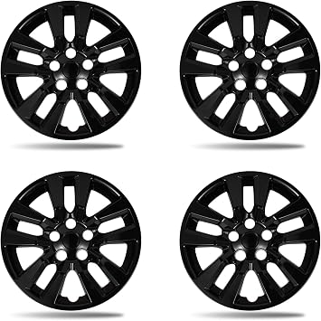 16 Inch Gloss Black Wheel Covers Compatible with 2013-2018 Nissan Altima Sedan, Fits OEM 16" Stock Steel Wheels, OEM Hubcap #40315-3TM0B, Snap-On Hubcaps 4-Pack