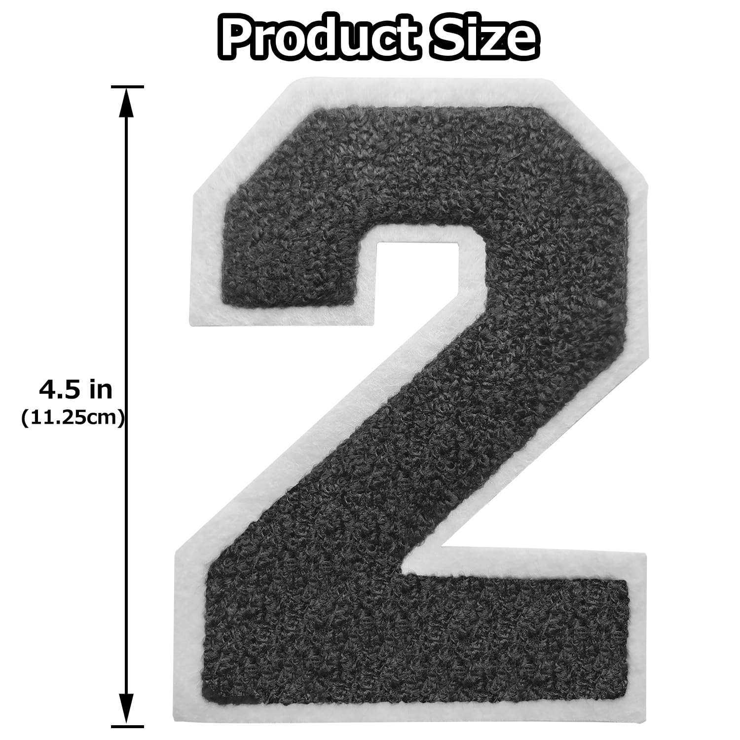 Parche de números para planchar, 3 parches de felpilla con números de universidad, color negro, parche bordado de 4.5 pulgadas para coser ropa, mochila, sombrero, jeans, accesorios de bricolaje,