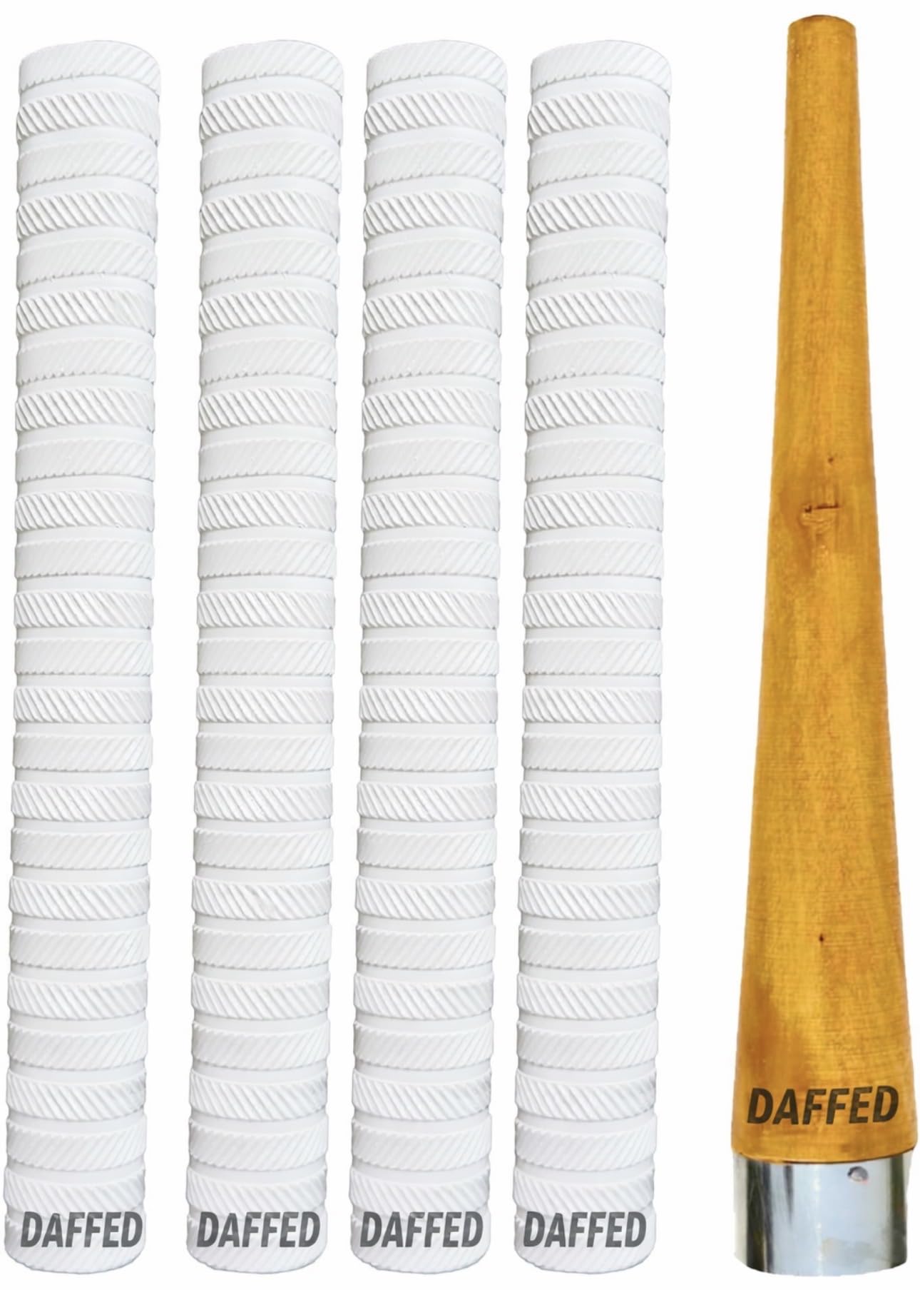 DAFFED Set of 4 Cricket Bat White Grip + 1 Wooden Gripper (Cone)-picture-28