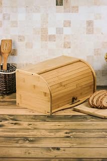 Deconox Bambu Lüks Panjur Kapaklı Büyük Ekmek Dola