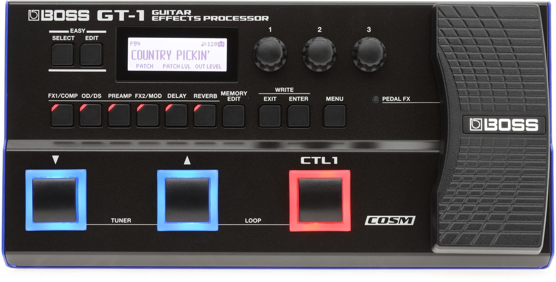 BOSS GT-1000CORE フットスイッチFS-7付き 便利】BOSS GT-1にFS-7 