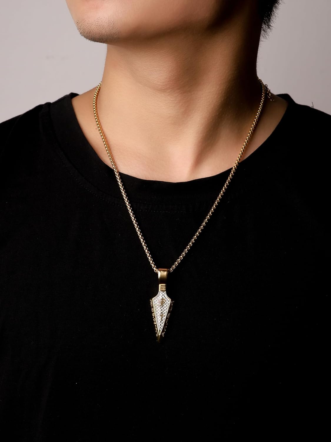 HAQUIL Arrowhead Necklace, Stainless Steel Eye of Horus Ankh Hieroglyphic Arrowhead Pendant, Box Chain, Egyptian Jewelry Gifts - Image 7