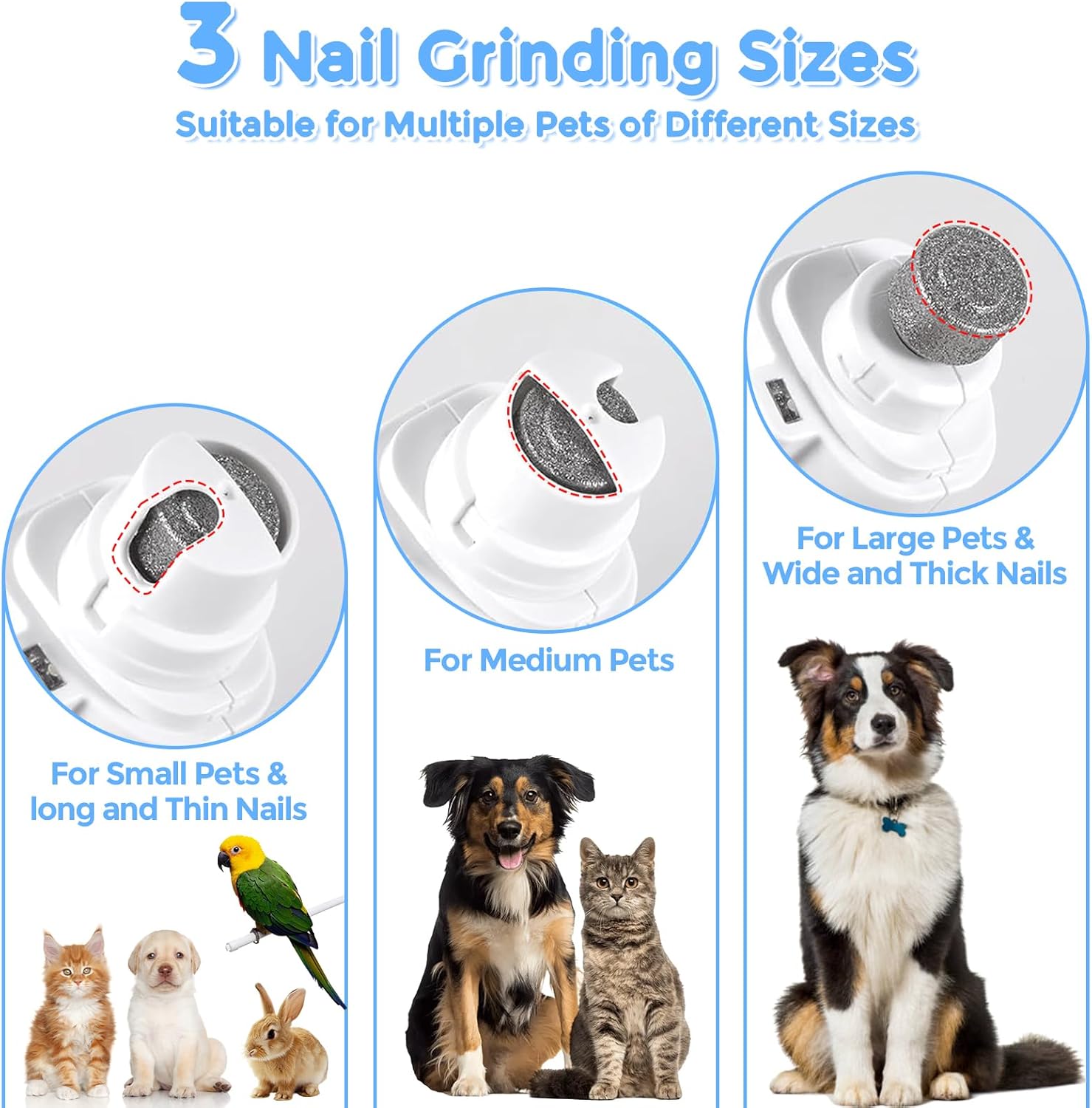 Tiiyee 2-in-1 Dog Nail Clippers and Grinder with Light, Quiet Electric Pet Nail Claw Trimmers, USB Rechargeable, Multiple Grinding Methods, Professional Grooming Tool for Medium Small Dogs Cats