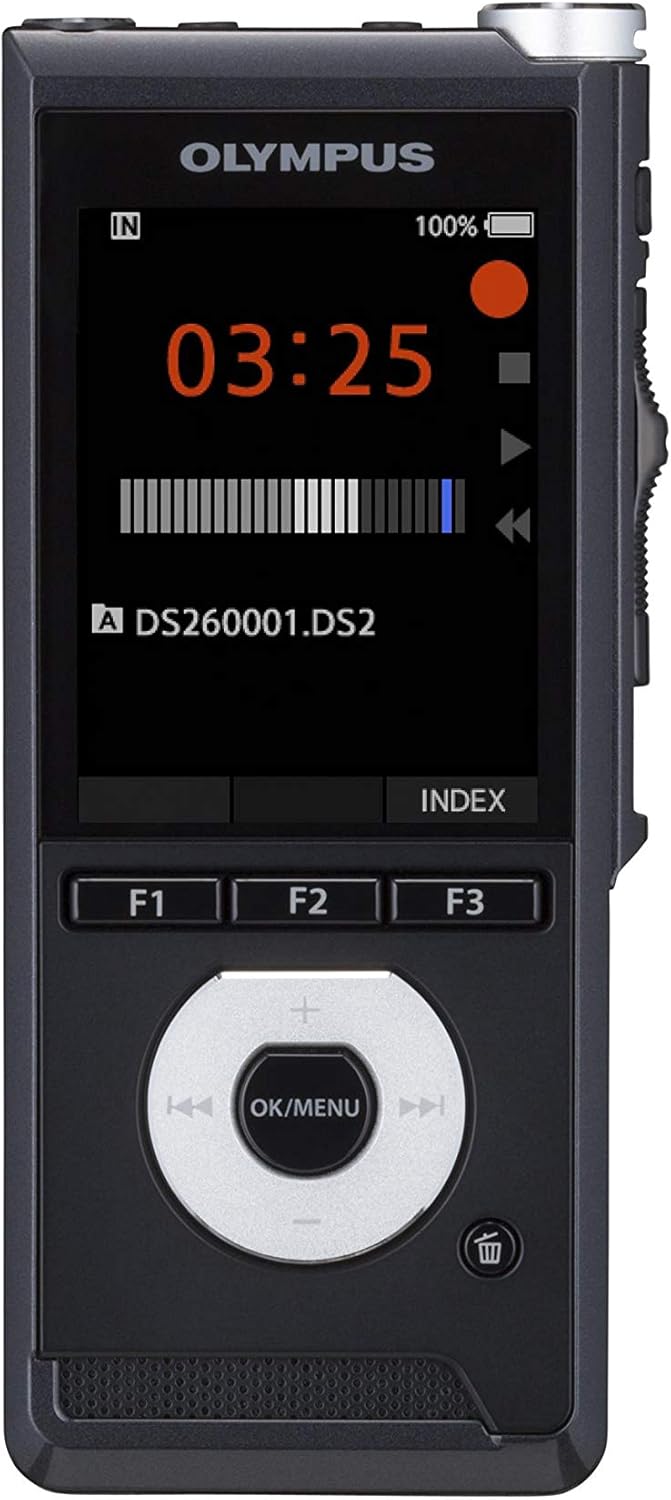 Olympus DS-2600 Digital Voice Recorder with Slide Switch & Dictation Management Software, DSS Pro, MP3, PCM, USB, External SD Card Slot + Internal Memory 2 GB