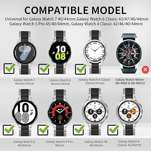 Vista 138 de GOLDTOLUCK No Gap Stainless Steel Band Compatible with Samsung Galaxy Watch 8 7 6 5 4 Classic FE Pro Ultra 40mm 44mm 46mm 43mm 47mm 45mm 42mm