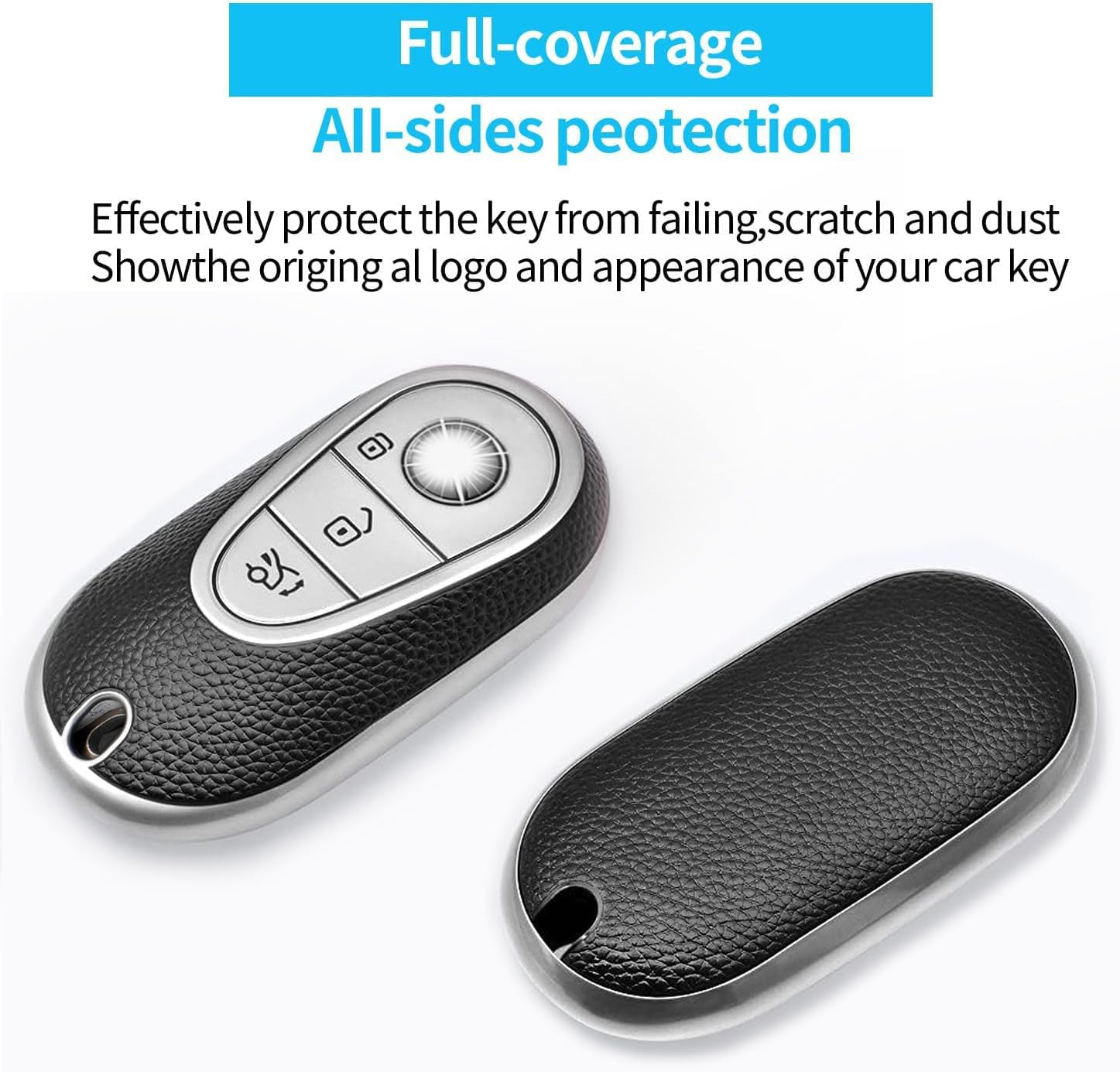 for Mercedes Benz Key fob Cover,Special Soft TPU Key Case Key Shell Protector Compatible with 2020-2025 Mercedes Benz S-Class G-Class E-Class EQE EQS smart Key (Silver) image 5