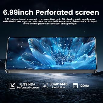 JQAKP I25 Ultra Smartphone 16+512GB | Android 14 | Snapdragon 8 Gen 3 | 68MP+108MP Dual Camera | 7000mAh Battery | 6.99 FHD+ Display | Outperform Competitors in Speed & Power (Black)
