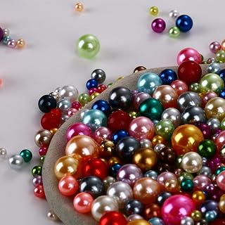 1000PCS Assorted Beads No Holes, 3-10mm Crafts Pearls, Colorful Loose Round Beads for Vase Fillers, DIY, Table Scatter, Wedding, Birthday Party, Home Decoration
