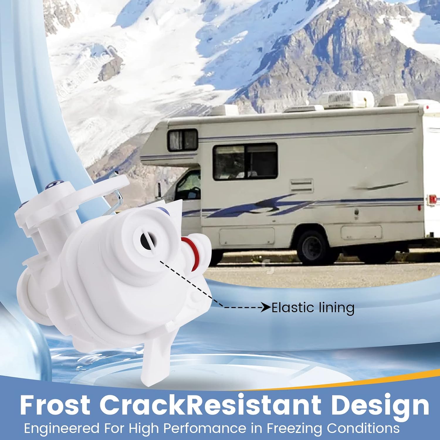 31705 RV Toilet Water Valve Kit, Compatible with Thetford Aqua-Magic V High and Low Models RV Toilet, Leak-Resistant High-Performance RV Toilet Parts