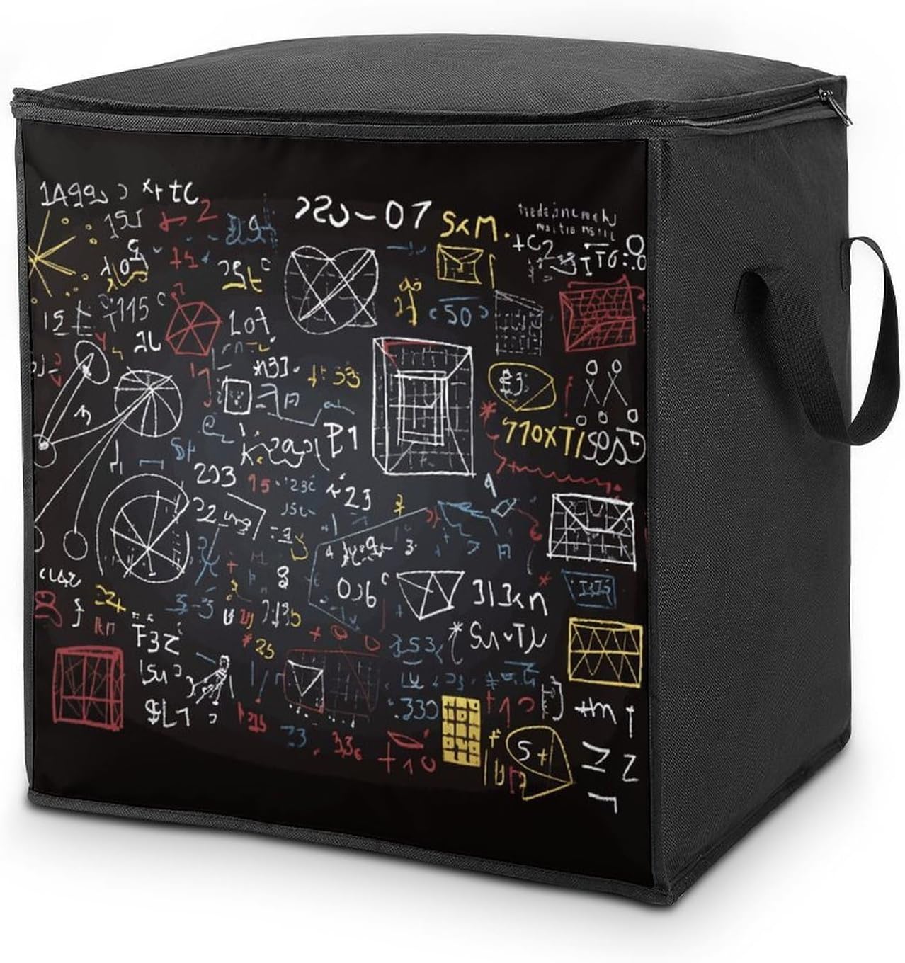 Mathematics And Physics Storage Bag with Zippers And Handle Extra Large Bedding Comforter Storage Bag Foldable Blanket Storage Bags Fabric Moving Bags for Closet Organizer (70L)